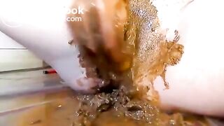 Stuffed her pussy with poop