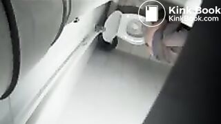 Overhead toilet voyeur