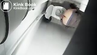 Overhead toilet voyeur