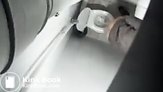 Overhead toilet voyeur