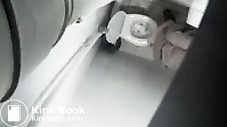Overhead toilet voyeur