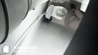 Overhead toilet voyeur