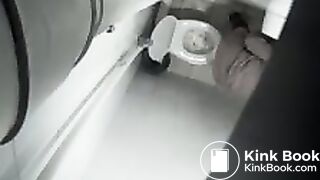 Overhead toilet voyeur