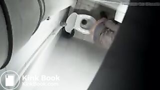Overhead toilet voyeur