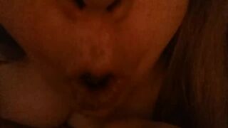 Girl chews on her own shit