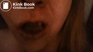 Girl chews on her own shit