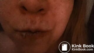 Girl chews on her own shit