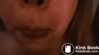 Girl chews on her own shit