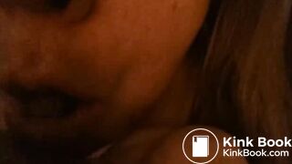 Girl chews on her own shit