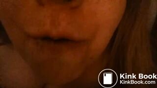 Girl chews on her own shit