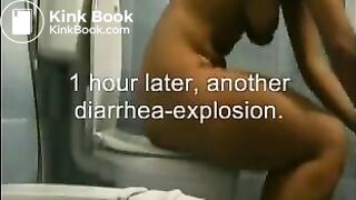 girl pooping on toilet