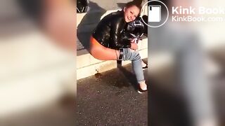 German girl pooping