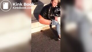 German girl pooping
