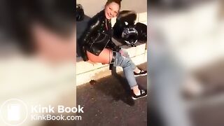 German girl pooping