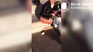 German girl pooping