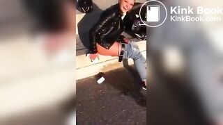 German girl pooping