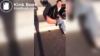 German girl pooping