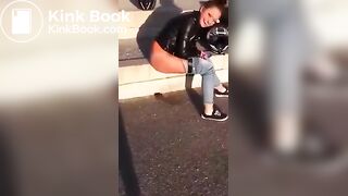 German girl pooping