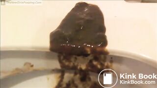 Messy diarrhea in dirty toilet