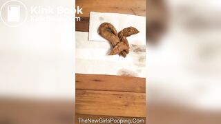 Same Ebony Chic Squatting and Pooping In Her Hallway