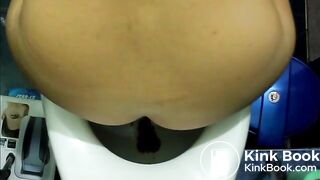 Girl straining pooping
