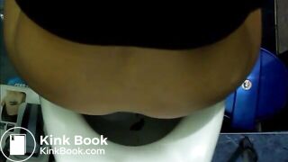 Girl straining pooping