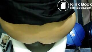 Girl straining pooping