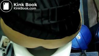 Girl straining pooping