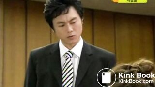 korean girl is holding up diarrhea in test stie