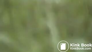 She takes a quick outdoors runny shit