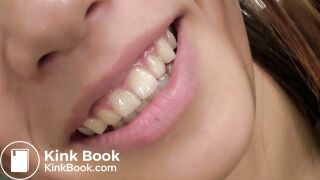 beautiful japanese pooping on her back