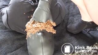 big scat meal, eating scat