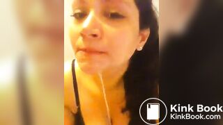 She loves pukeing on herself