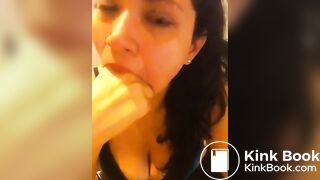 She loves pukeing on herself