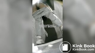 The girl used her hands to remove feces from her anus.