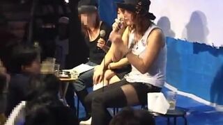 Asian girls eating shit in a pub