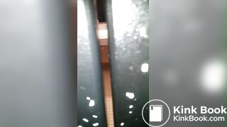 Girl pooping in public bathroom