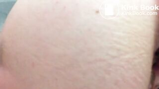 slut pushing out plug, piss and shit