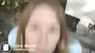 Sexy babe decides to poop outdoor