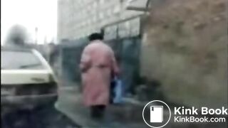BBW granny takes a runny shit in public