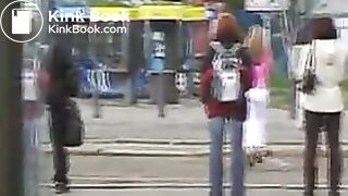 Sandra poops her white pants in the city