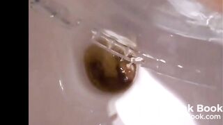 Blonde Italian Girl is Pooping on a Glass Plate