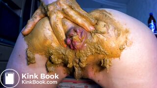 Girl with dirty panties fists her shitting puckered asshole