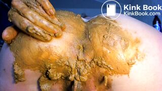 Girl with dirty panties fists her shitting puckered asshole