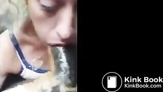 Prostitute barfing on dick