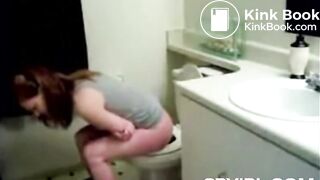 Beautiful Redhead Girl Toilet Voyeur