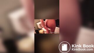 Redbone in the toilet shitting