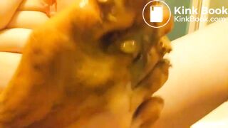 Nasty J**S Feet Tits Smearing, Licking Fingers part1