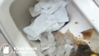 Japanese poop over a shitty toilet