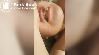 Femdom giving scat tooth brush